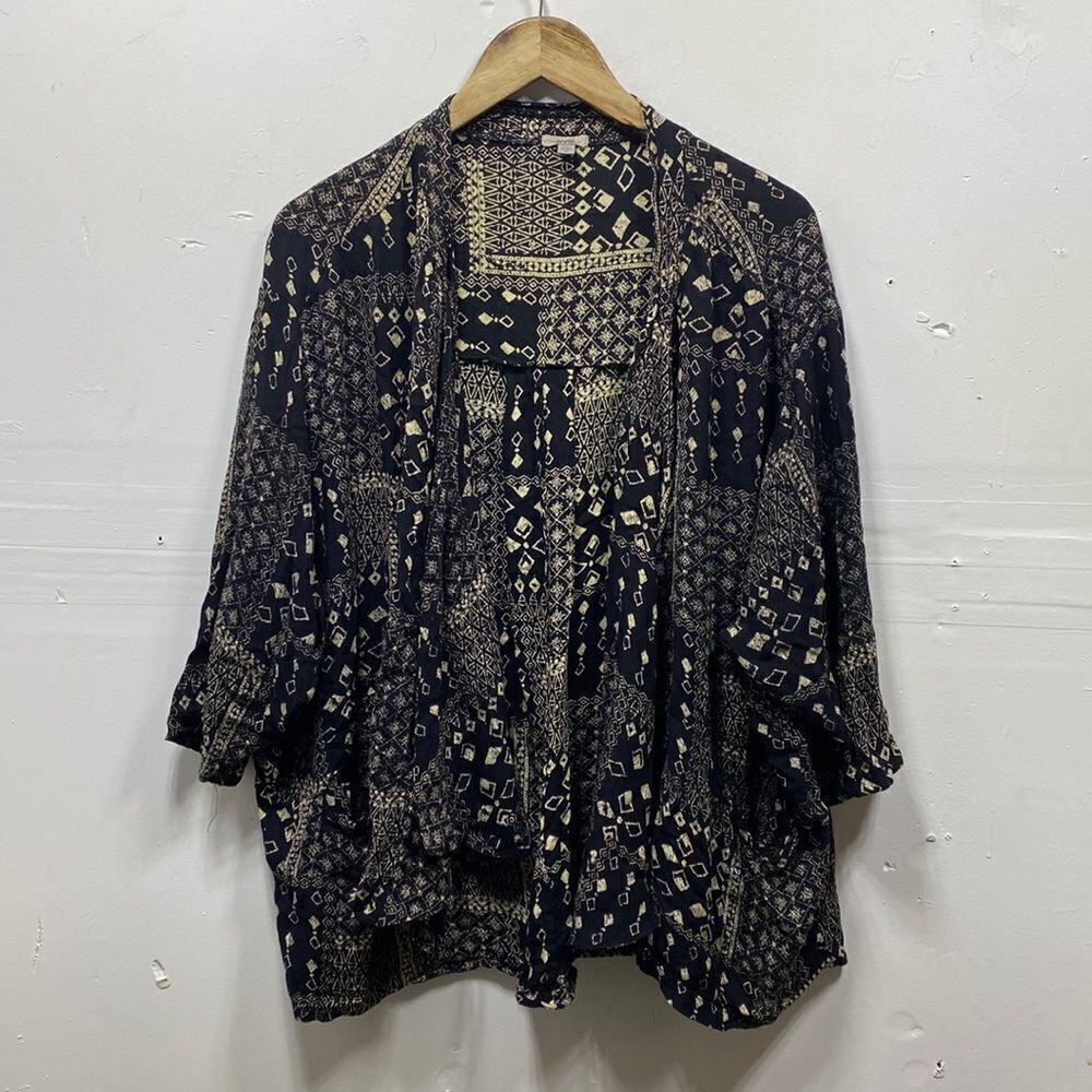 Urban Outfitters Ecote Patchwork Print Open Front Kimono Top Small